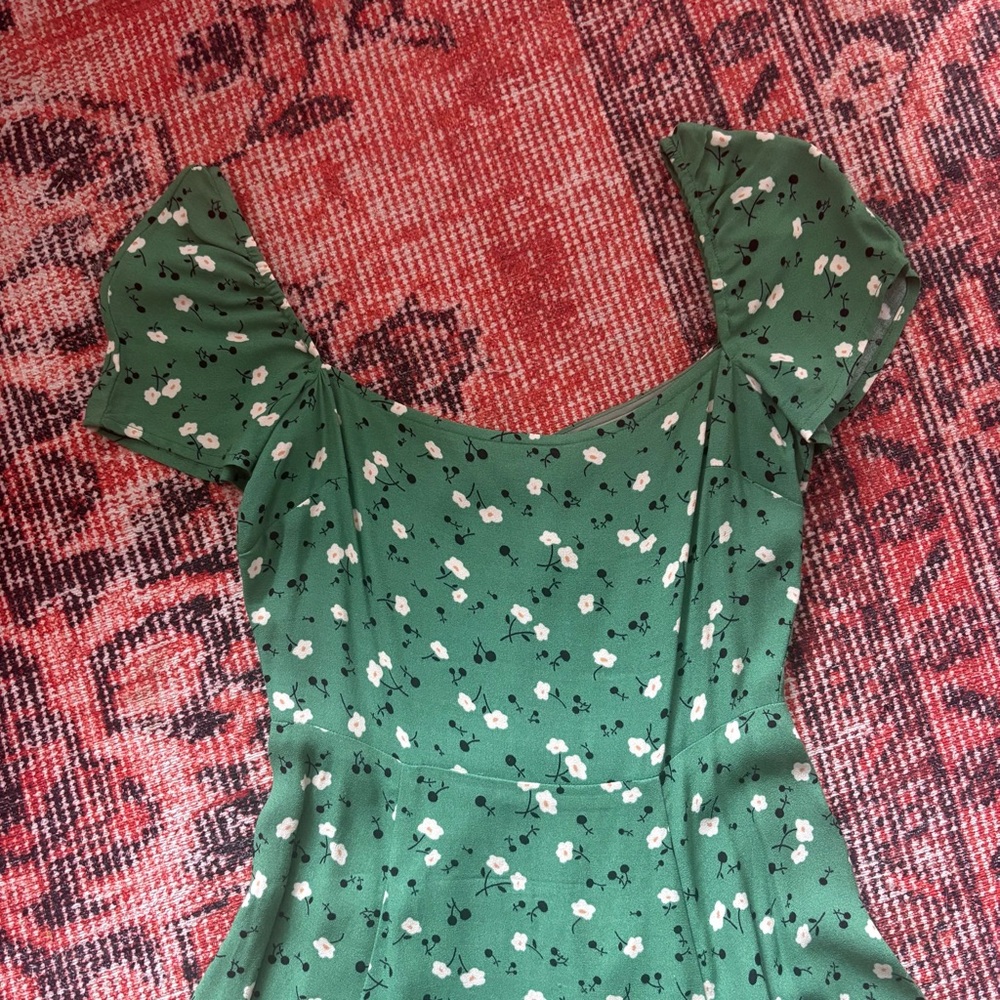 Reformation Telluride Green Floral Dress - Picture 4 of 7